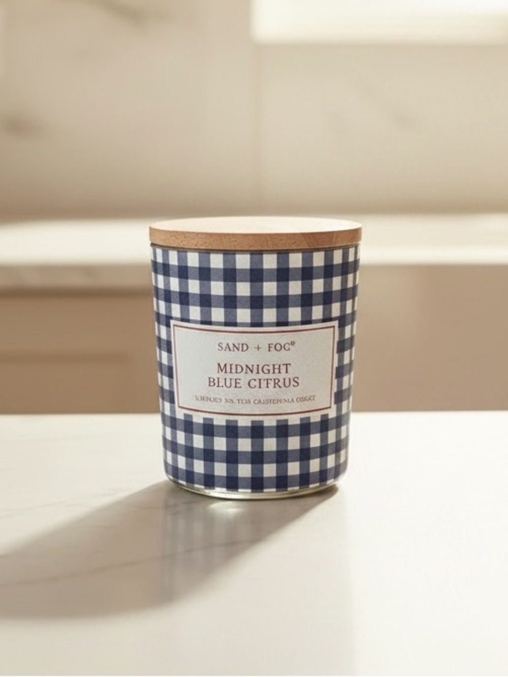 Sand + Fog Midnight Blue Citrus Hand Poured Natural Wax Candle 10 oz